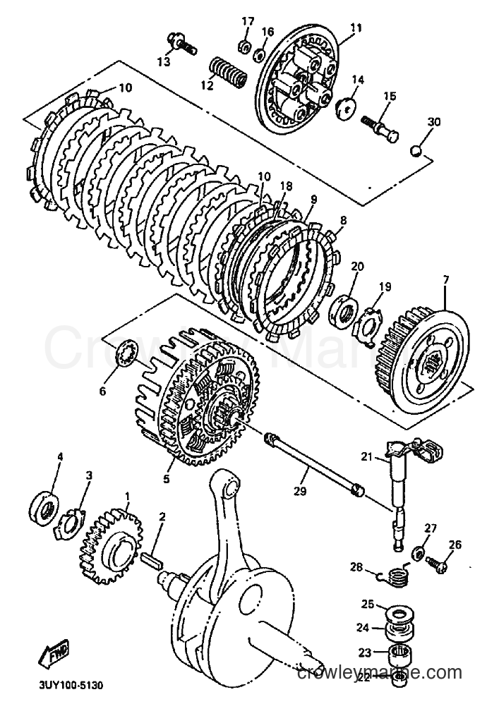 1995 Dirt Bike XT600E - XT600E (3UYE) [010] - CLUTCH
