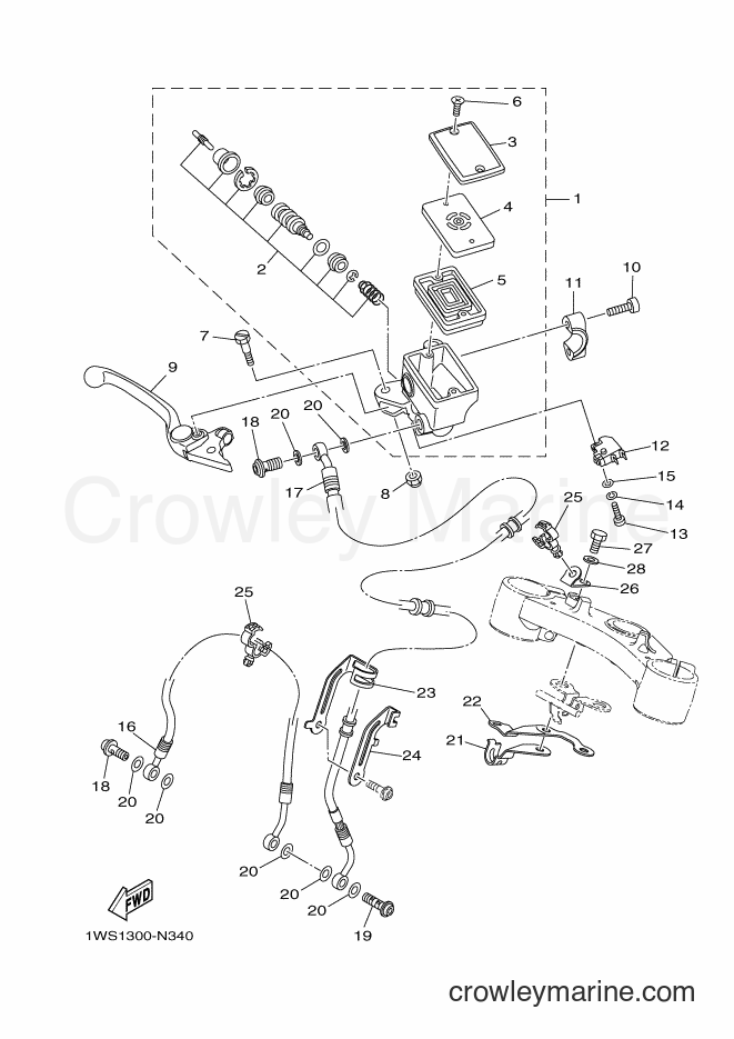 2014 Street Bike MT07 - MT07 (1WS2) [010] - FRONT MASTER CYLINDER