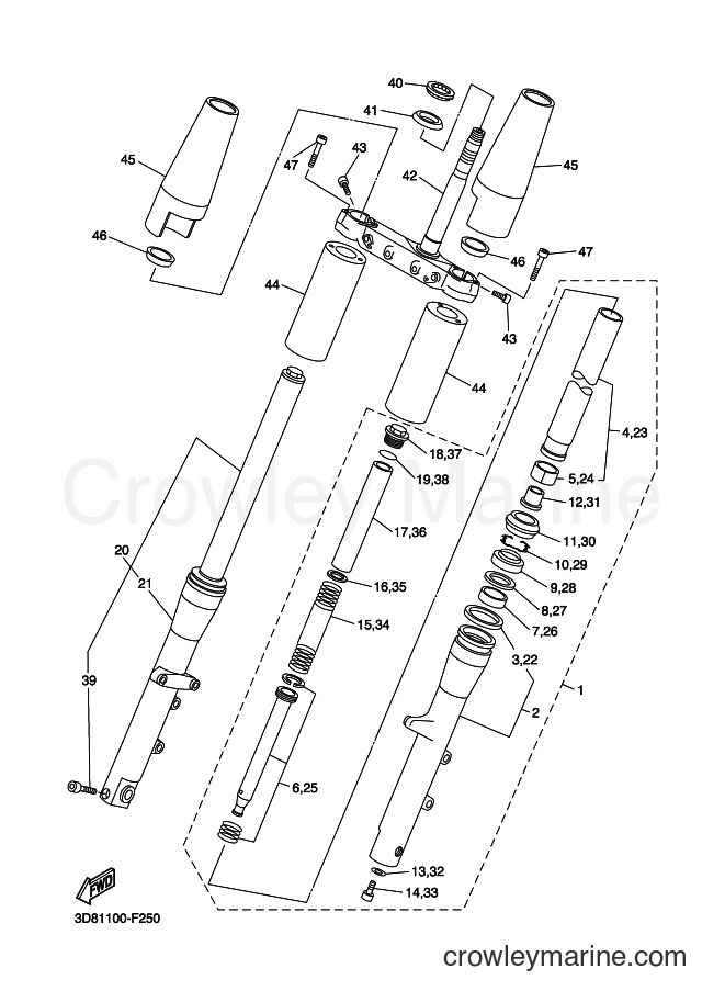Yamaha Motors XVS1300A (11C1) [070] - FRONT FORK
