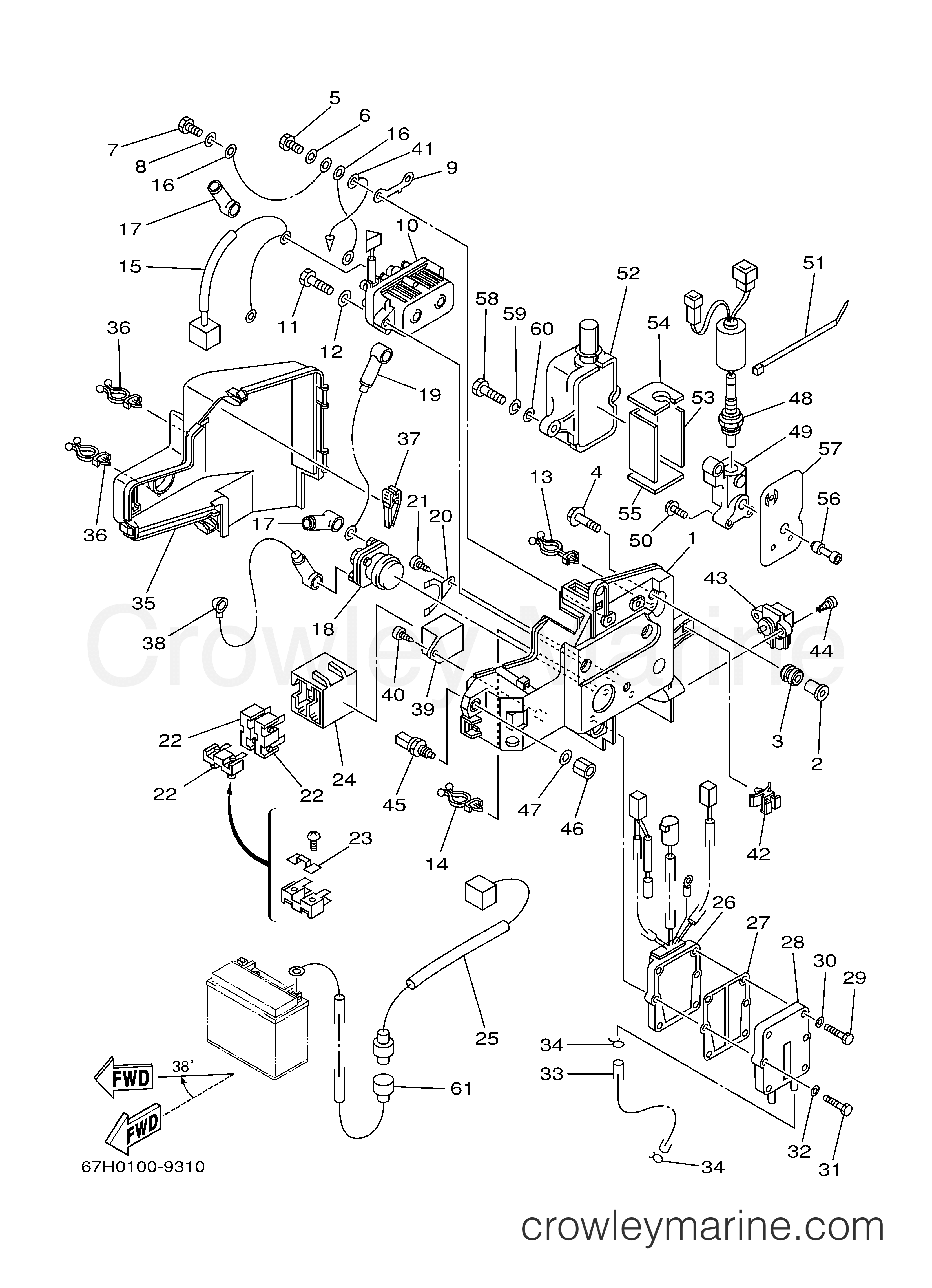 ELECTRICAL 3 1999 Yamaha Outboard 150hp SX150TLRX Crowley Marine