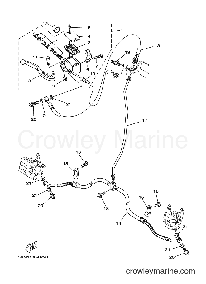 Yamaha Motors YFS200 (5VM4) [020] - FRONT MASTER CYLINDER