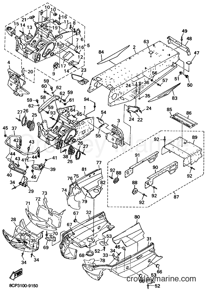 1999 Snowmobile VX700LT - VX700LT (8CP3) [020] - FRAME