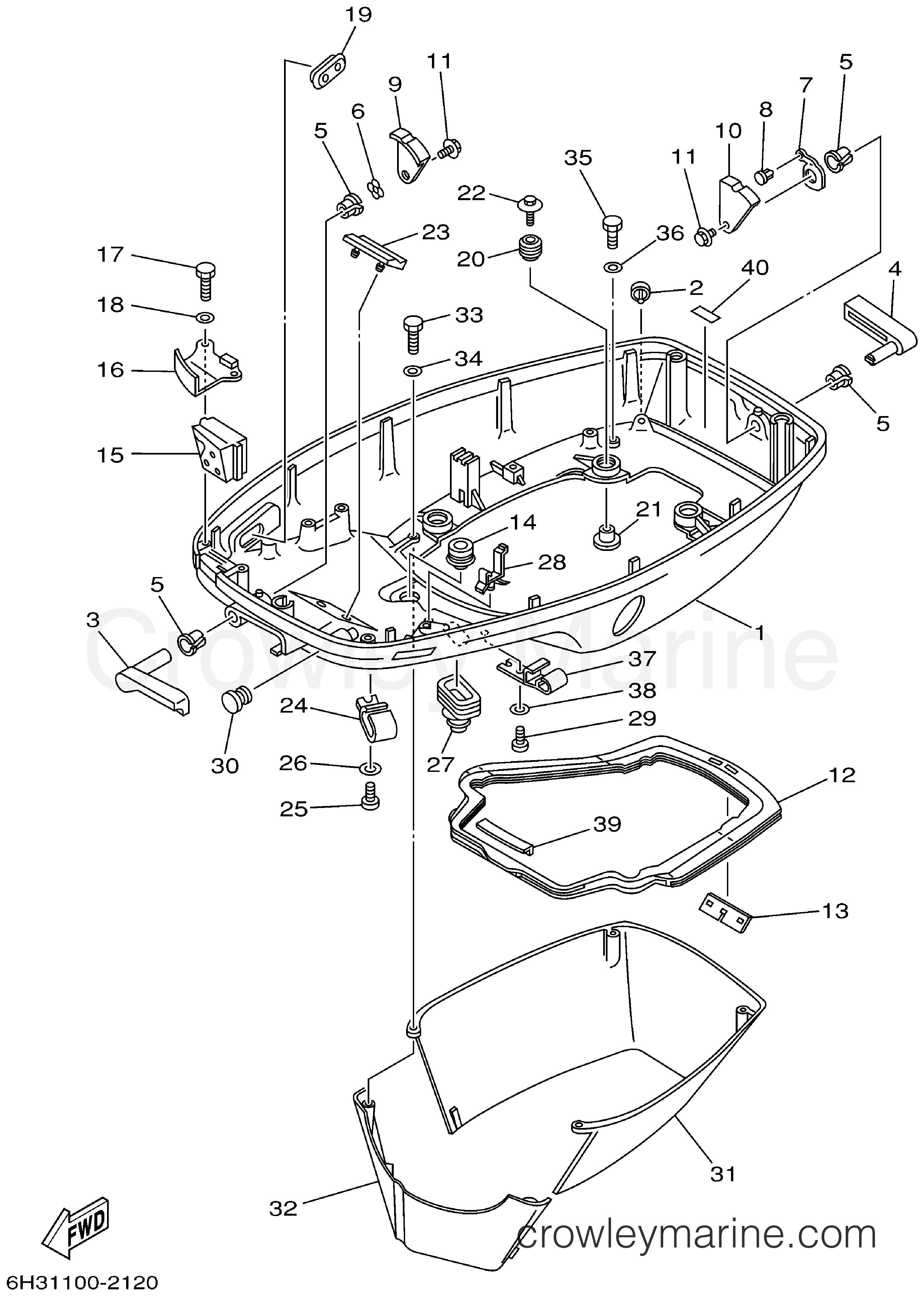 Yamaha Motors 70TLRA - BOTTOM COWLING