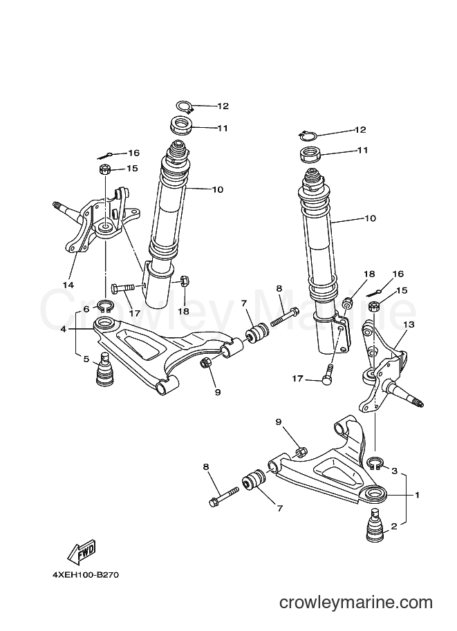 2004 ATV YFM250 - YFM250 (4XEN) [020] - FRONT SUSPENSION & WHEEL