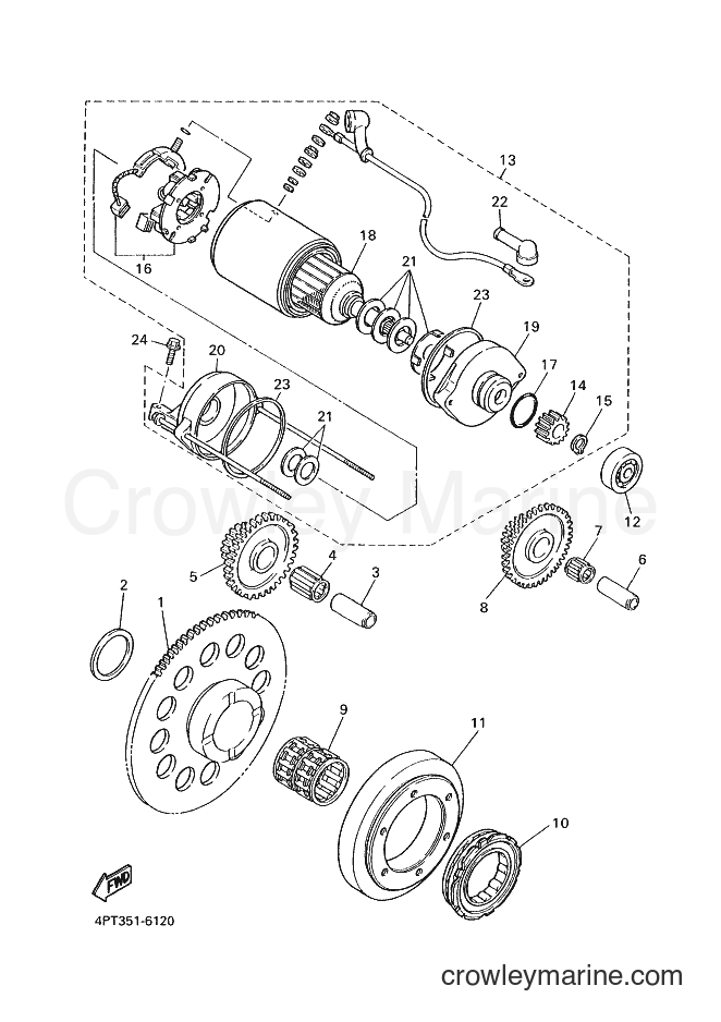 1997 Dirt Bike XT600E - XT600E (4PT5) [100] - STARTER CLUTCH