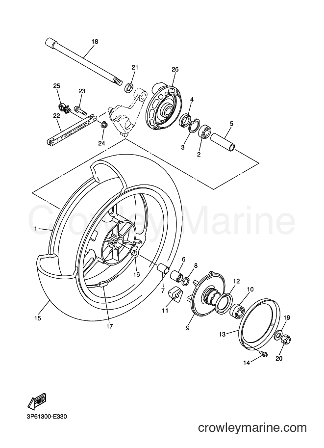 2007 Sport Bike FJR1300A - FJR1300A (3P6C) [010] - REAR WHEEL