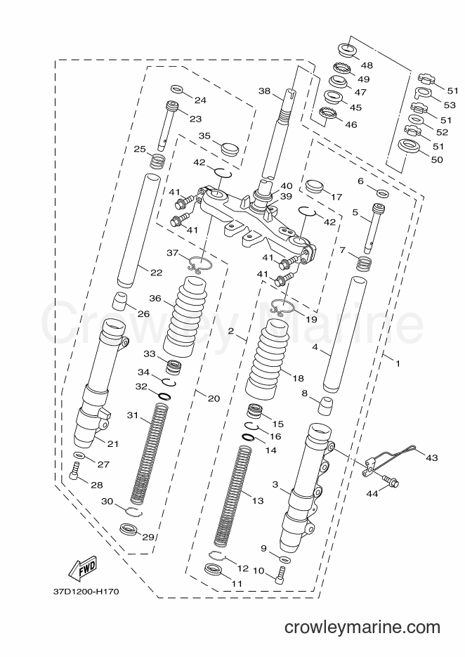 Yamaha Motors YW125 (37D3) [010] - FRONT FORK