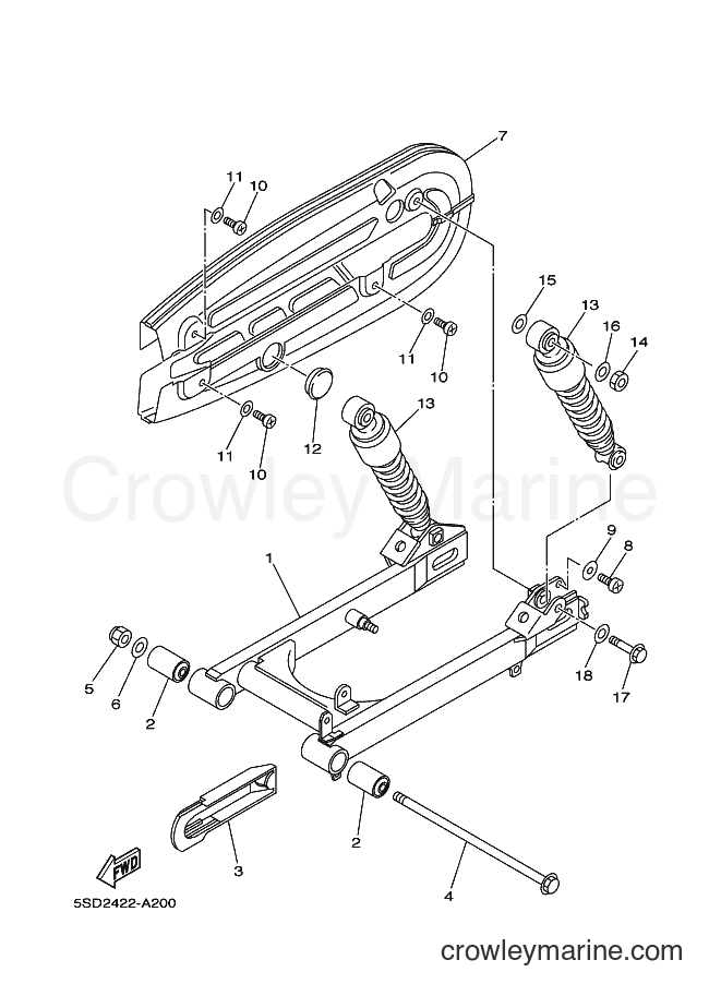 2002 Scooter T105E - T105E (5SD2) [010] - REAR ARM & SUSPENSION