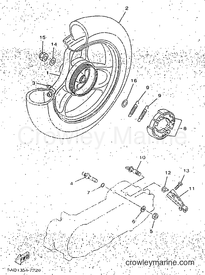 1998 Scooter YN50 - YN50 (5AD6) [010] - REAR WHEEL