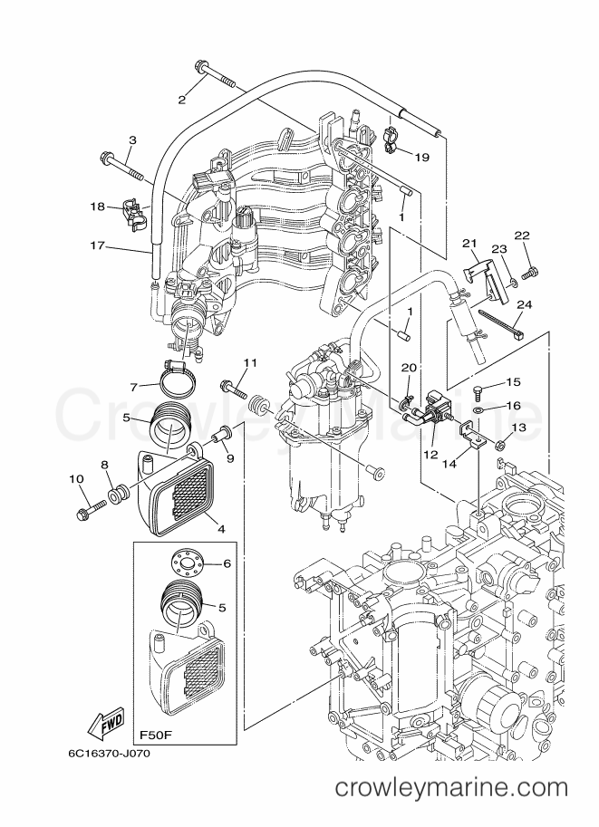 Yamaha Motors F50FETL (6C19) [290] - INTAKE 2