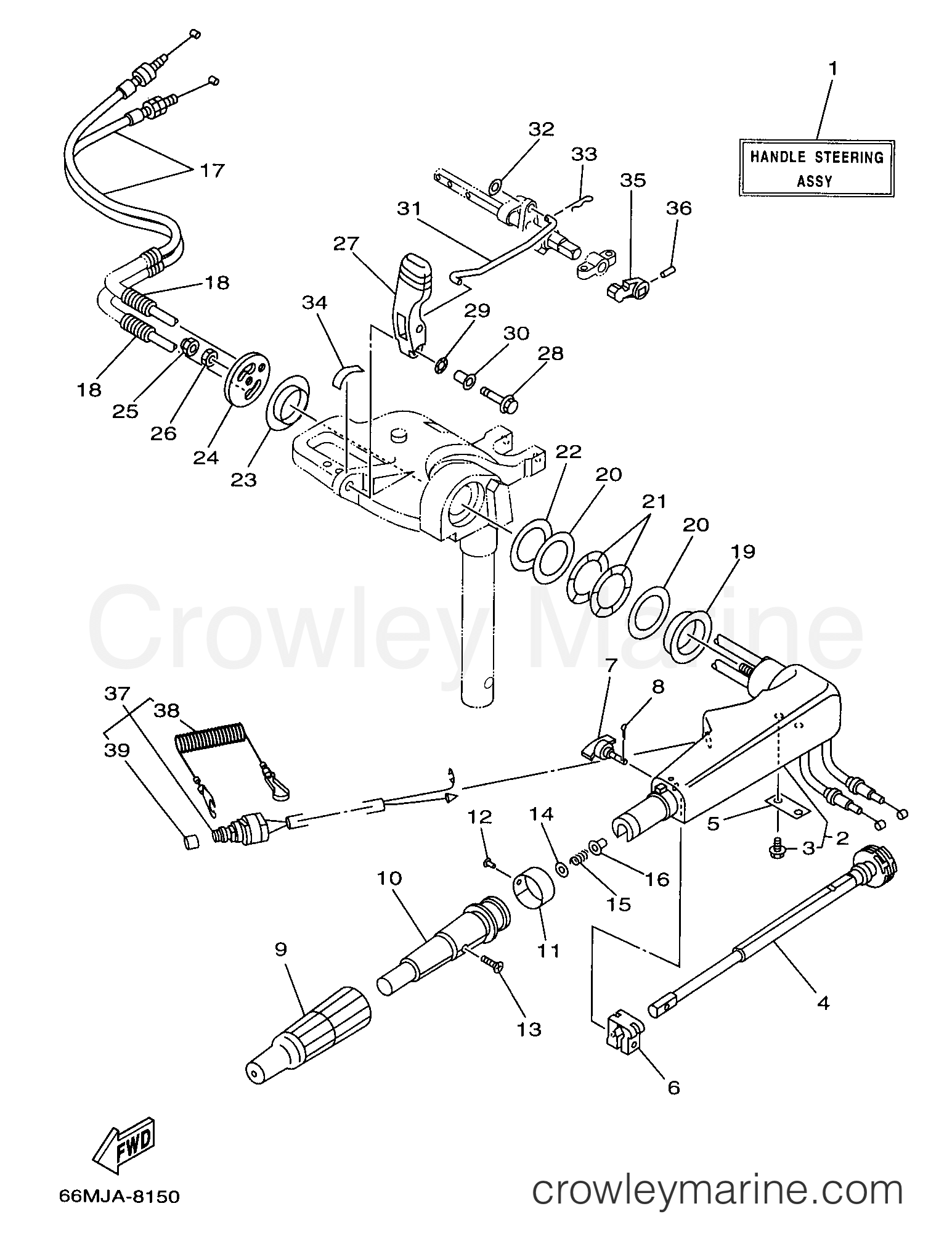 Yamaha Motors F15ELHX - STEERING