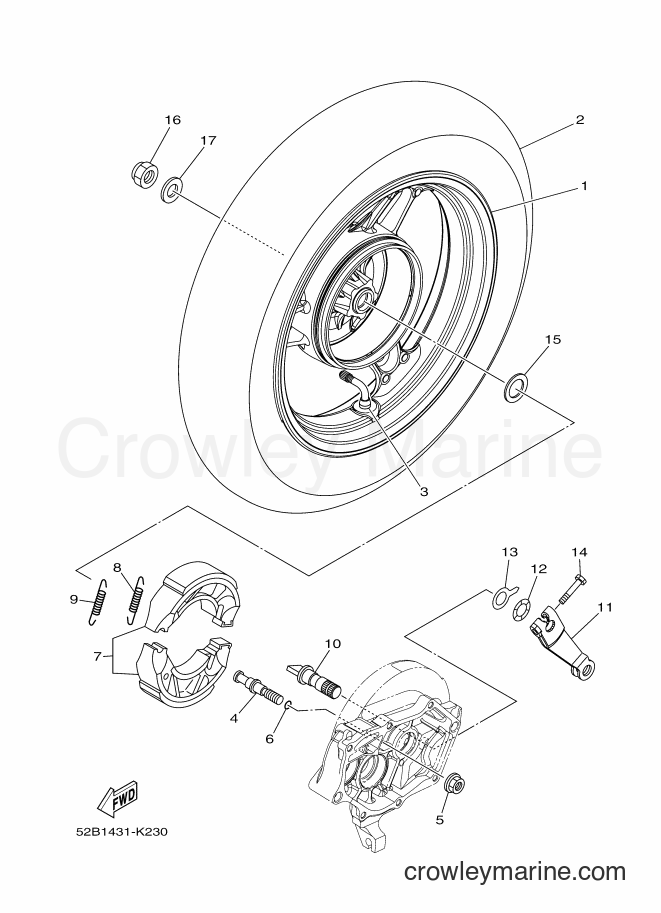2011 Scooter XC115S - XC115S (52B2) [010] - REAR WHEEL FOR CAST WHEEL