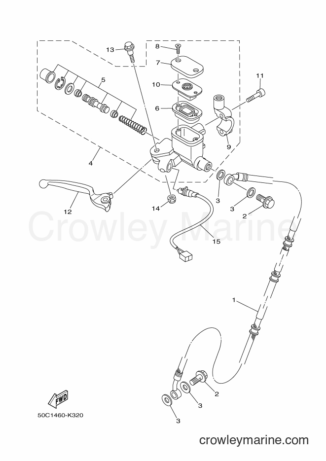 Yamaha Motors T135HC (50C2) [010] - FRONT MASTER CYLINDER