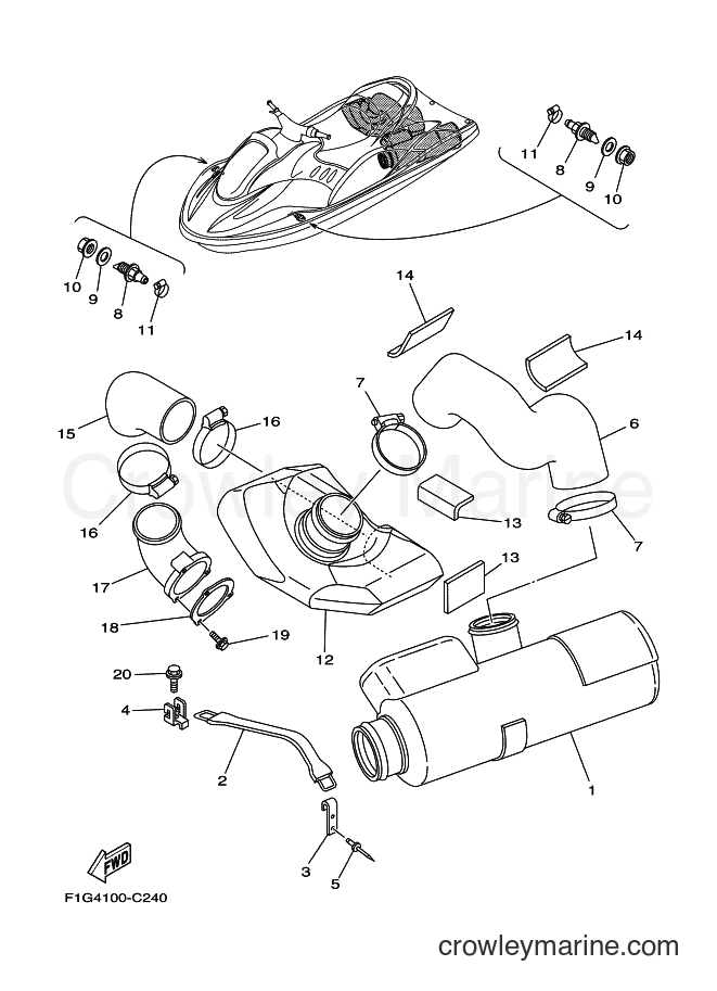 Yamaha Motors JET FOR GP1300 (60TE) [010] - EXHAUST 3