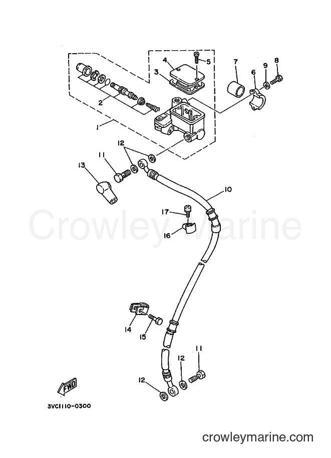 1992 Dirt Bike RT180 - RT180 (4BN2) [010] - FRONT MASTER CYLINDER