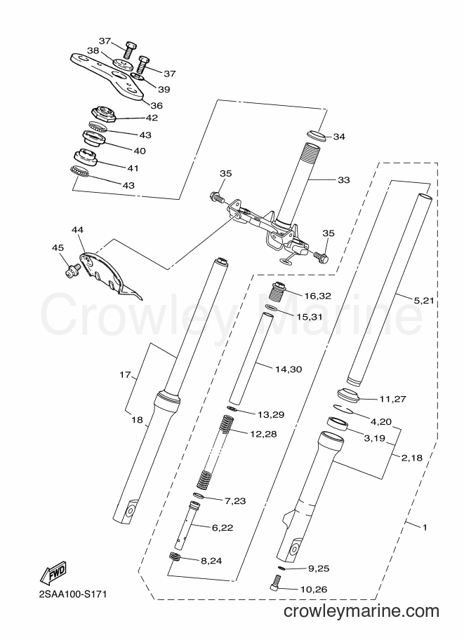 Yamaha Motors PW50 (2SAA) [020] - FRONT FORK