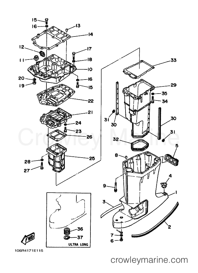 Yamaha Motors 200ETD (6R40) [010] - UPPER CASING