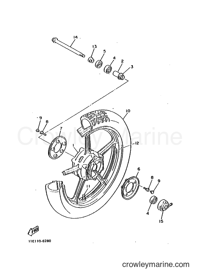 1991 Cruiser XV1100 - XV1100 (3JK9) [010] - FRONT WHEEL