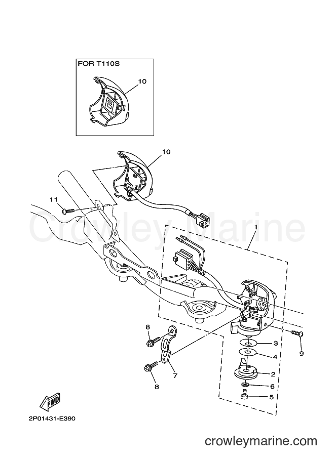 Yamaha Motors T110 (2P14) [010] - HANDLE SWITCH & LEVER 2