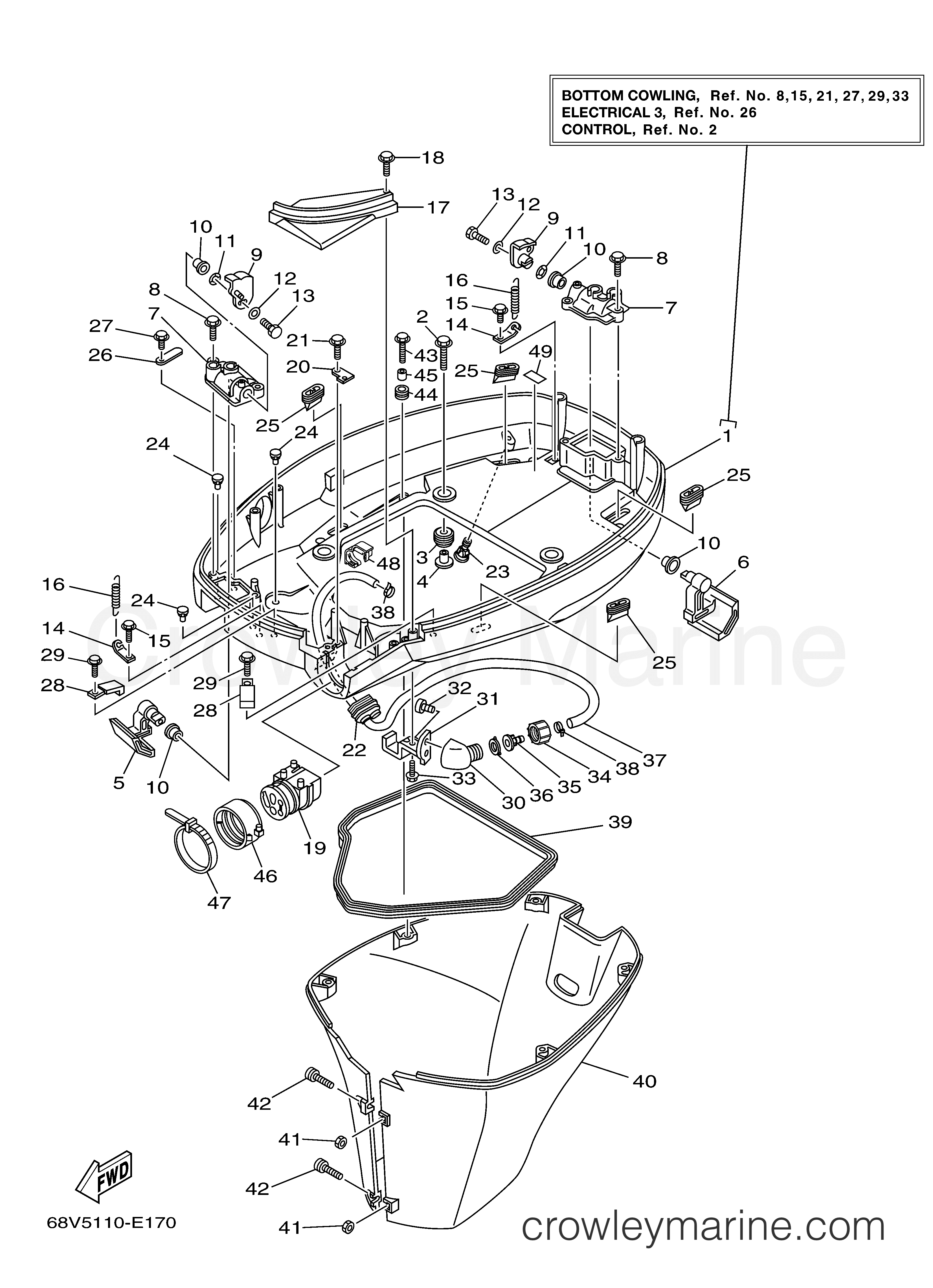 Yamaha Motors F115TXR - BOTTOM COWLING