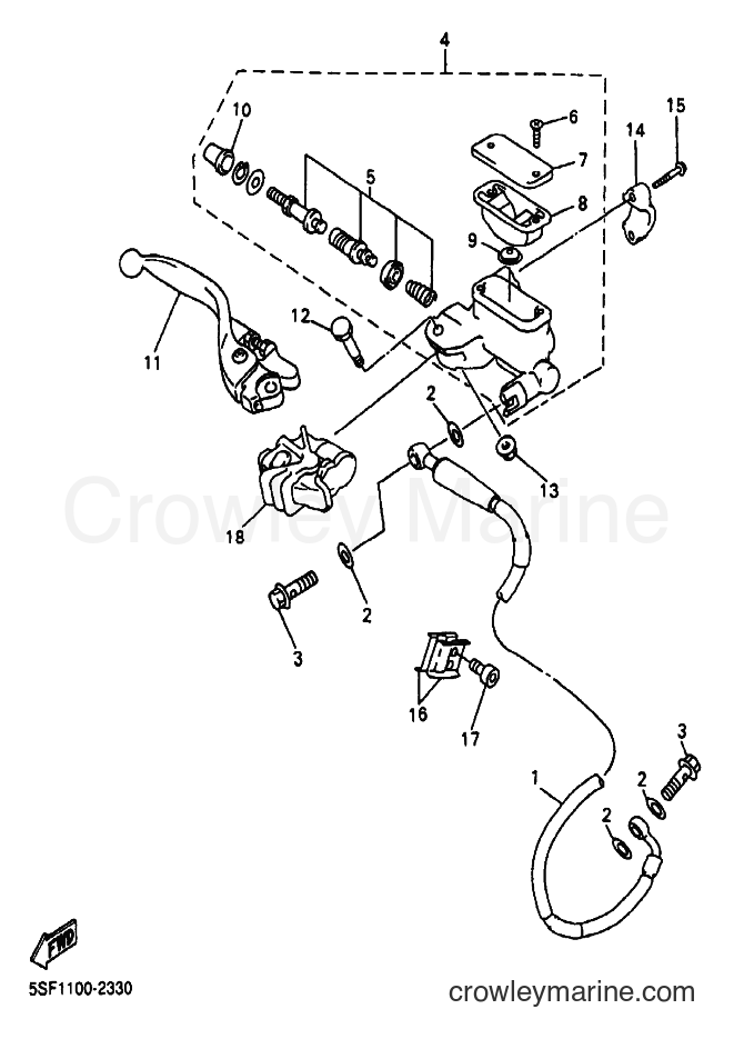 2003 Dirt Bike YZ450F - YZ450F (5TA4) [020] - FRONT MASTER CYLINDER
