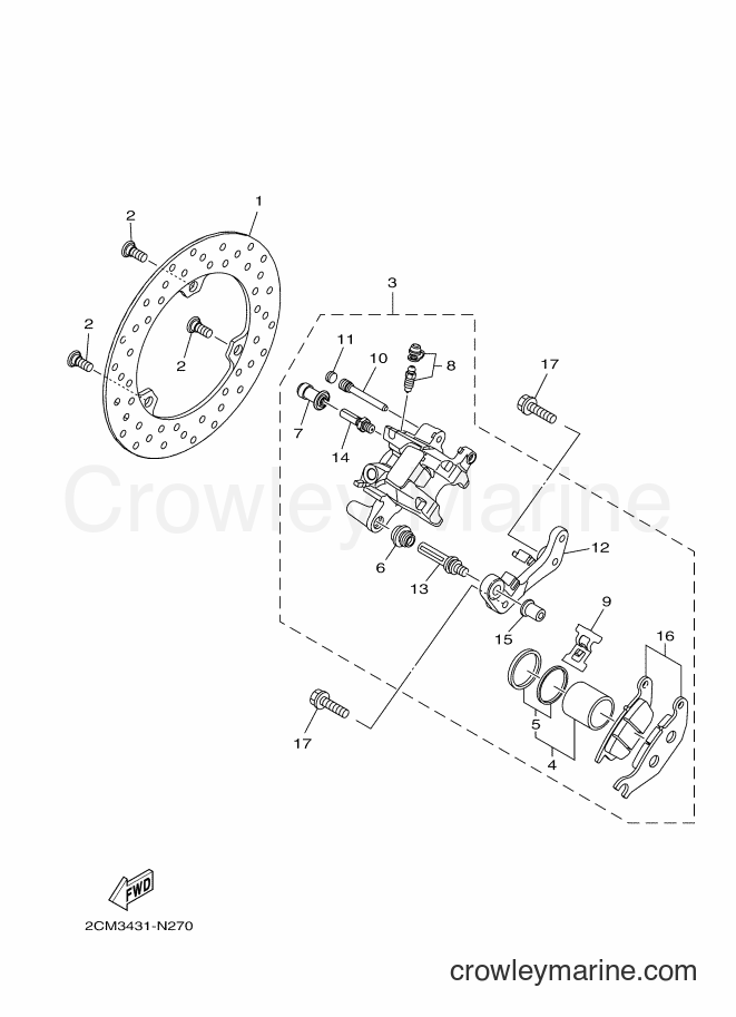 2016 Scooter MW125A - MW125A (2CMP) [010] - REAR BRAKE CALIPER