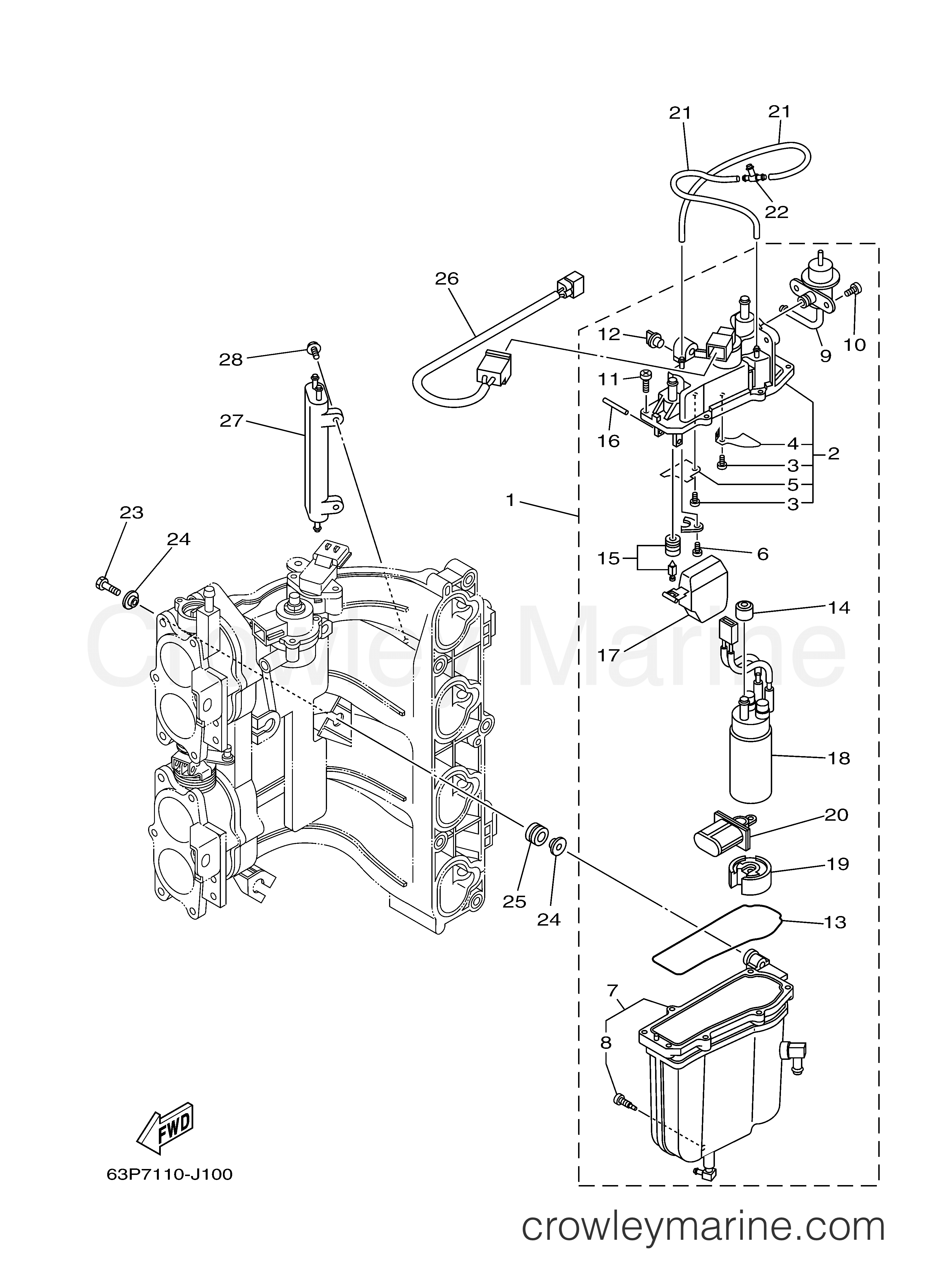 Yamaha Motors F150TLR - FUEL INJECTION PUMP 1