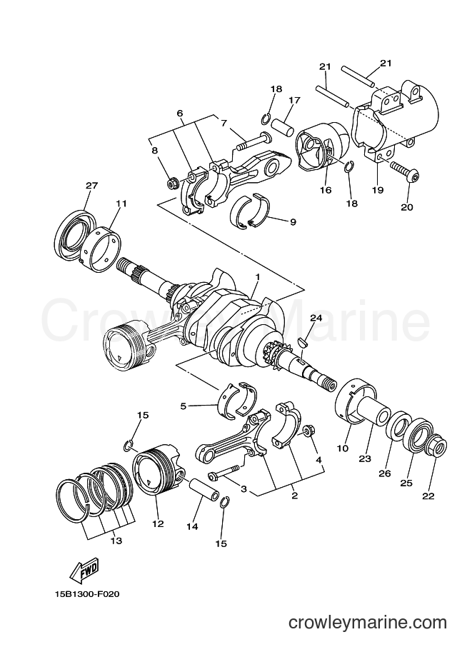 Yamaha Motors XP500A (1LD3) [050] - CRANKSHAFT & PISTON