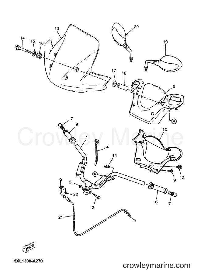 Yamaha Motors YP125E (5D81) [010] - STEERING HANDLE & CABLE