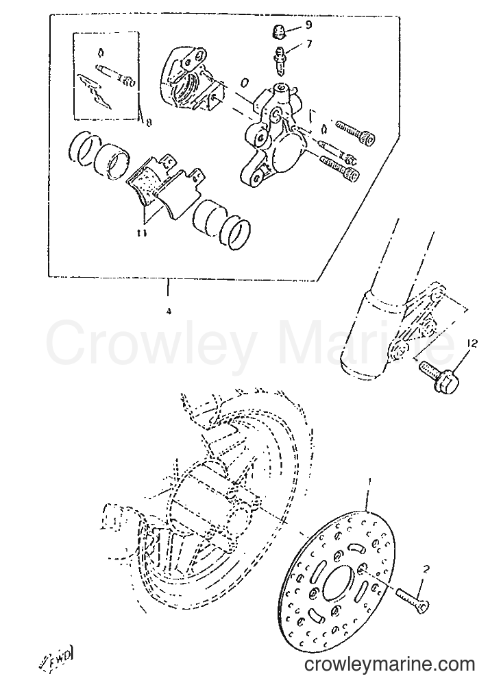1996 Scooter CW50RSP - CW50RSP (4UR5) [999] - FRONT BRAKE CALIPER