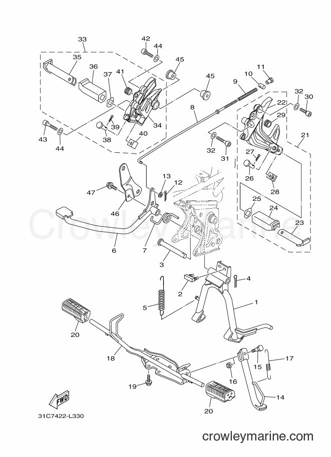 Yamaha Motors T115SEC (31C8) [010] - STAND & FOOTREST