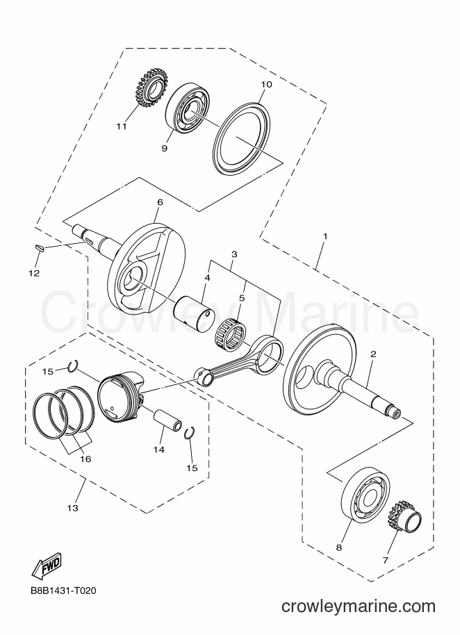 2018 Street Bike LTF125-A - LTF125-A (B8B2) [010] - CRANKSHAFT & PISTON
