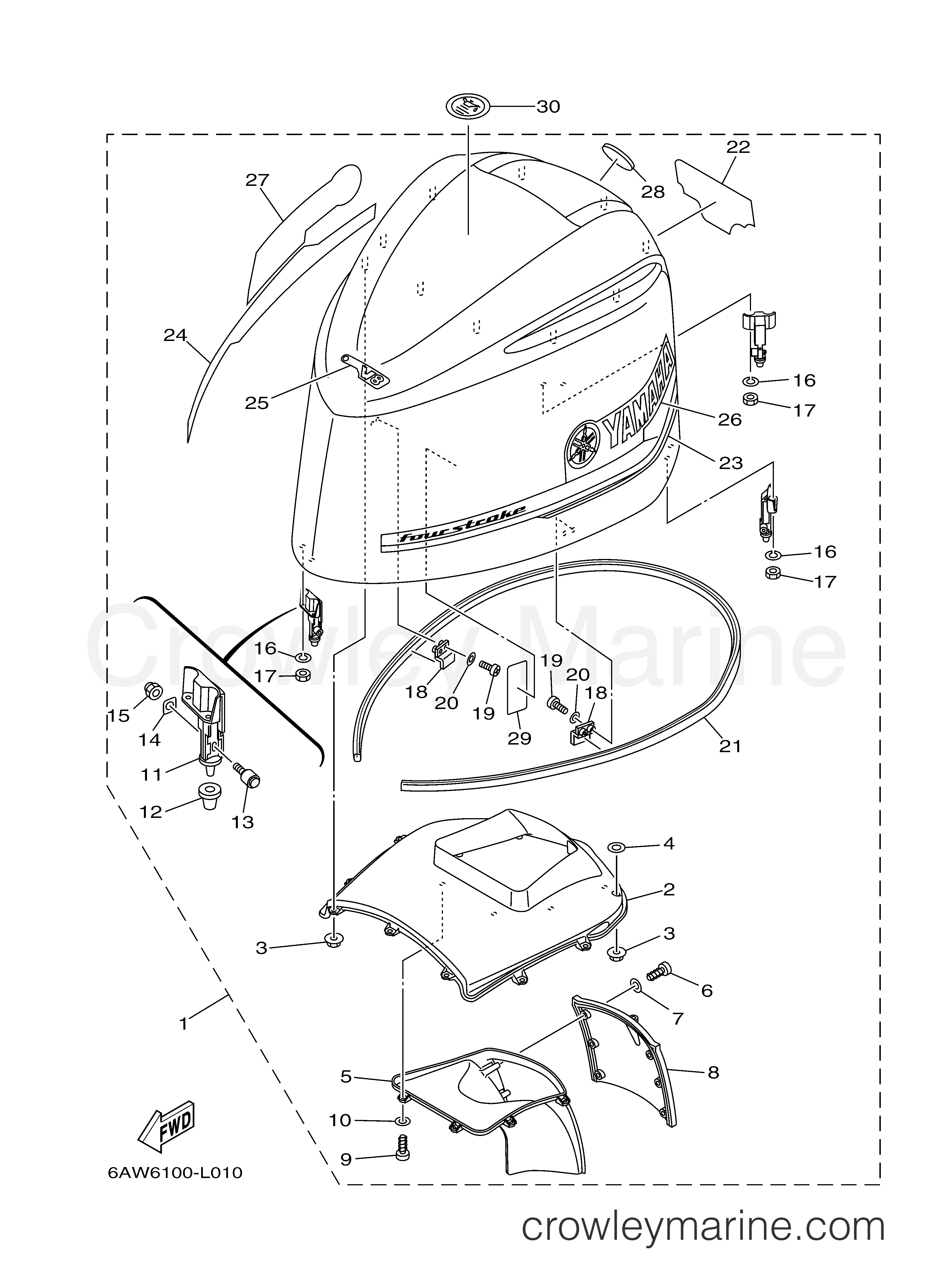 Yamaha Motors F350XCB - TOP COWLING