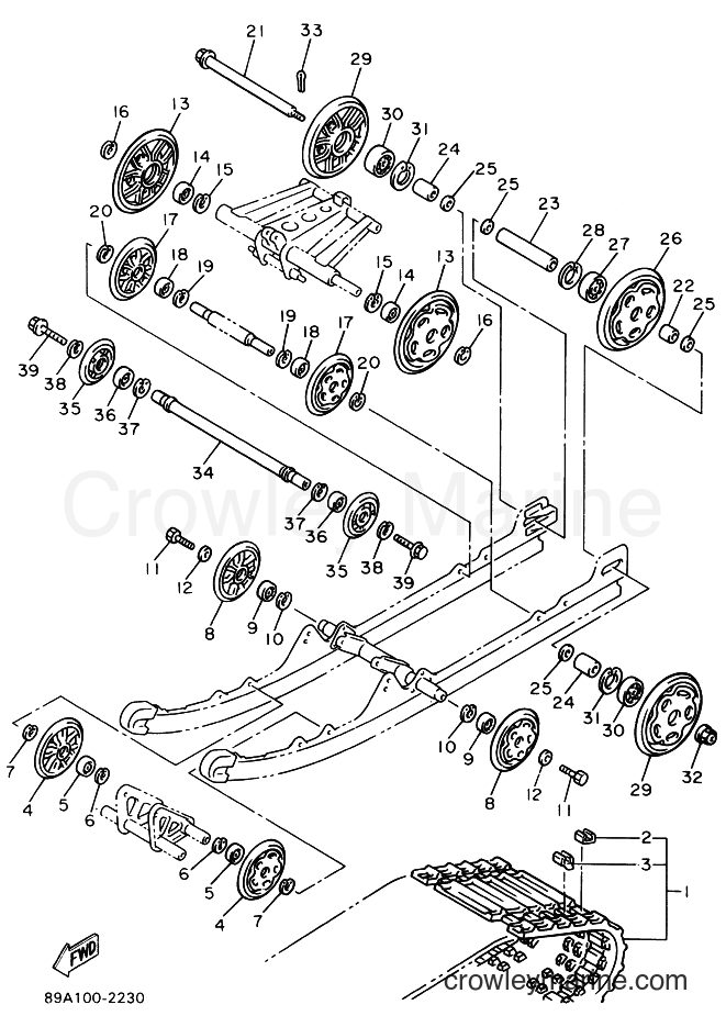1992 Snowmobile VX750 - VX750 (89A1) [010] - TRACK SUSPENSION 1