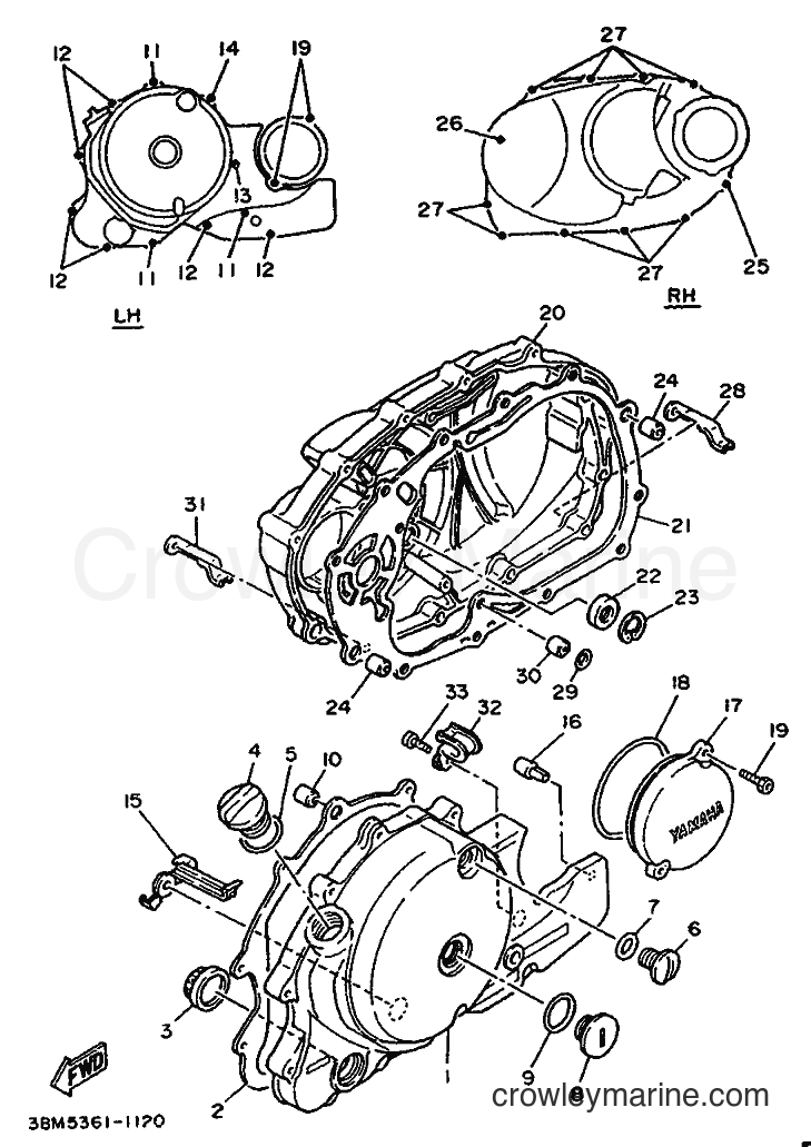 1992 Cruiser XV535 - XV535 (3BTK) [999] - CRANKCASE COVER 1
