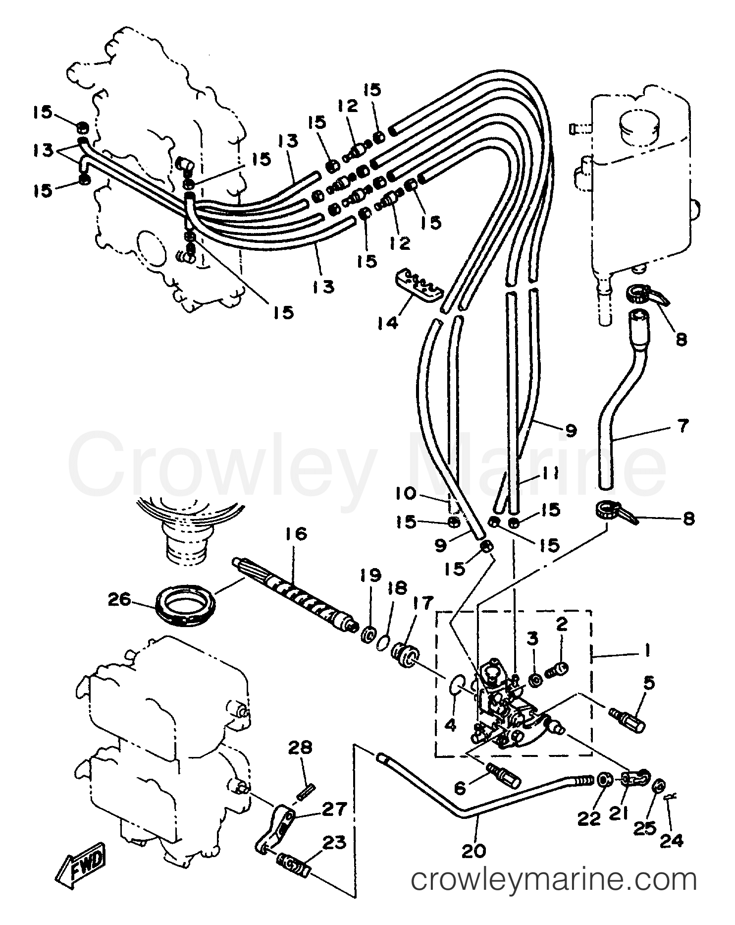 OIL PUMP 1994 Yamaha Outboard 115hp 115TLRS Crowley Marine