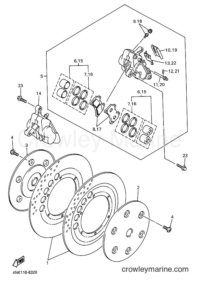 Yamaha Motors XVZ1300A (4YP4) [010] - FRONT BRAKE CALIPER