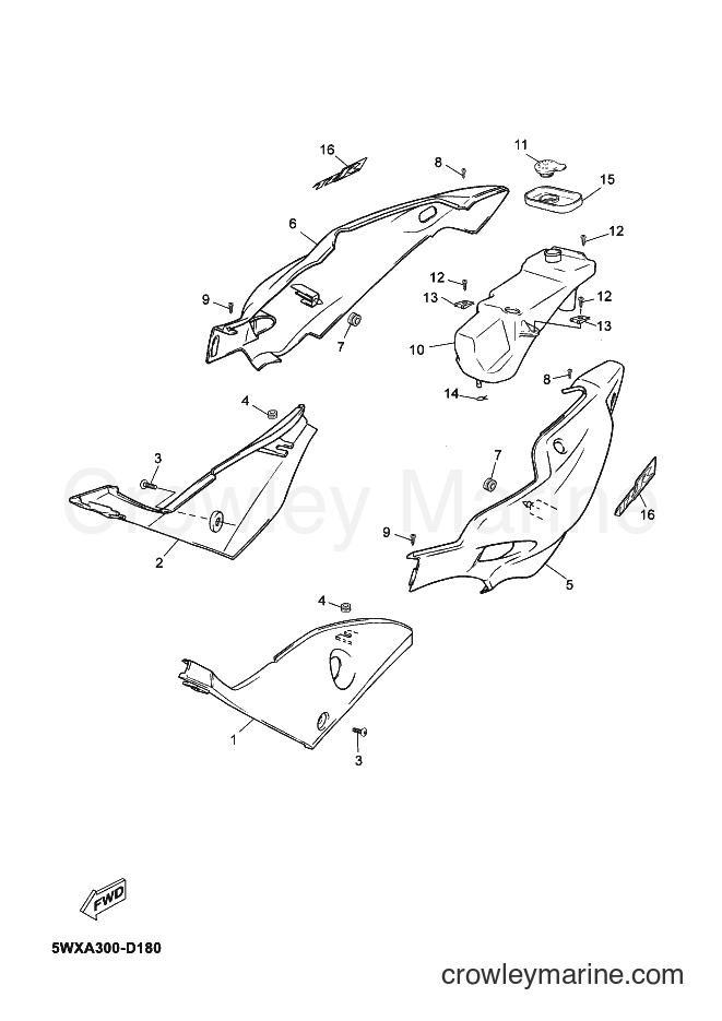 2005 Scooter TZR50 - TZR50 (5WXA) [010] - SIDE COVER