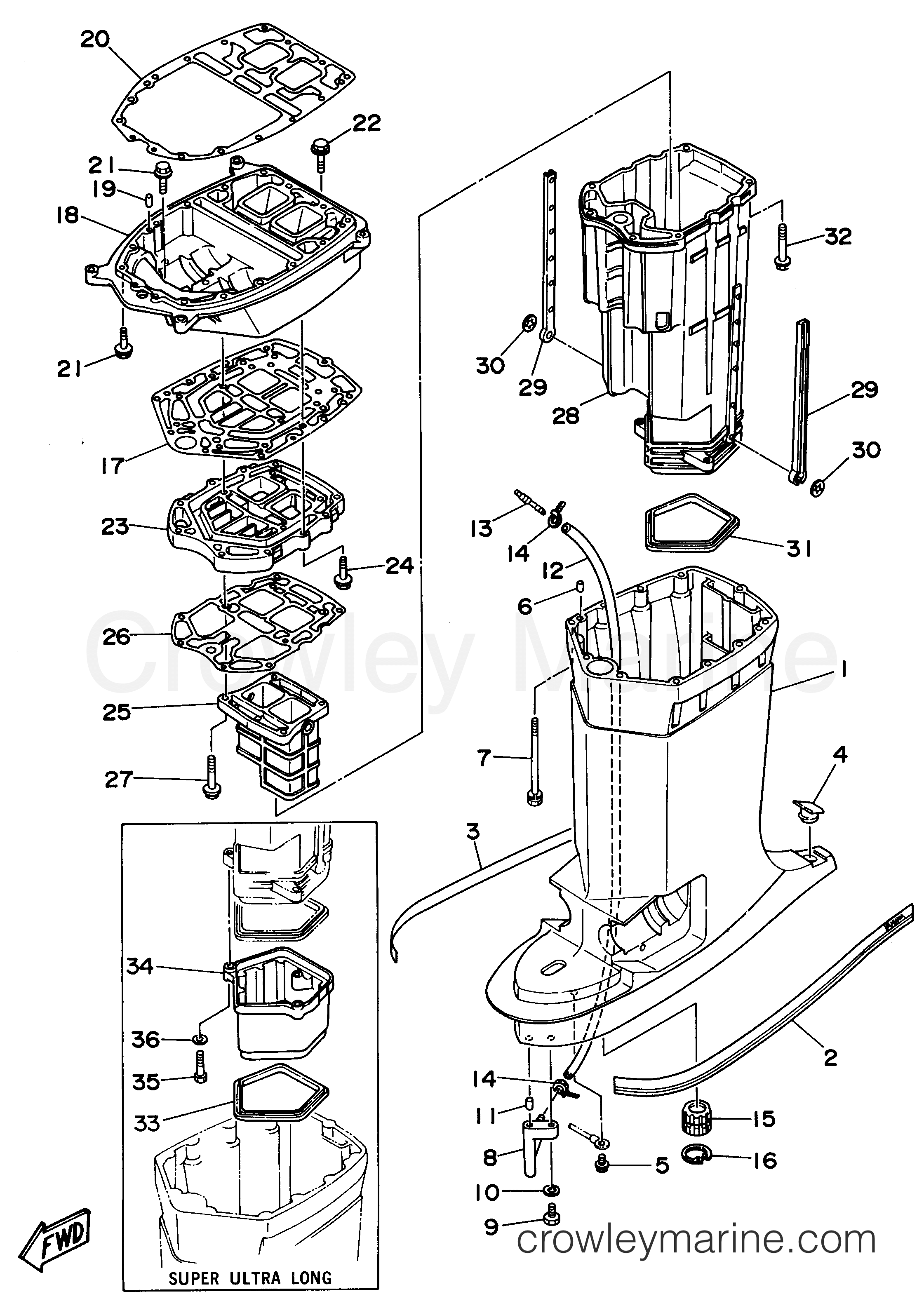Yamaha Motors L250TXRS - UPPER CASING