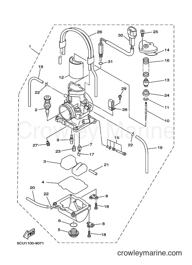 1999 Dirt Bike YZ250 - YZ250 (5CU2) [030] - CARBURETOR