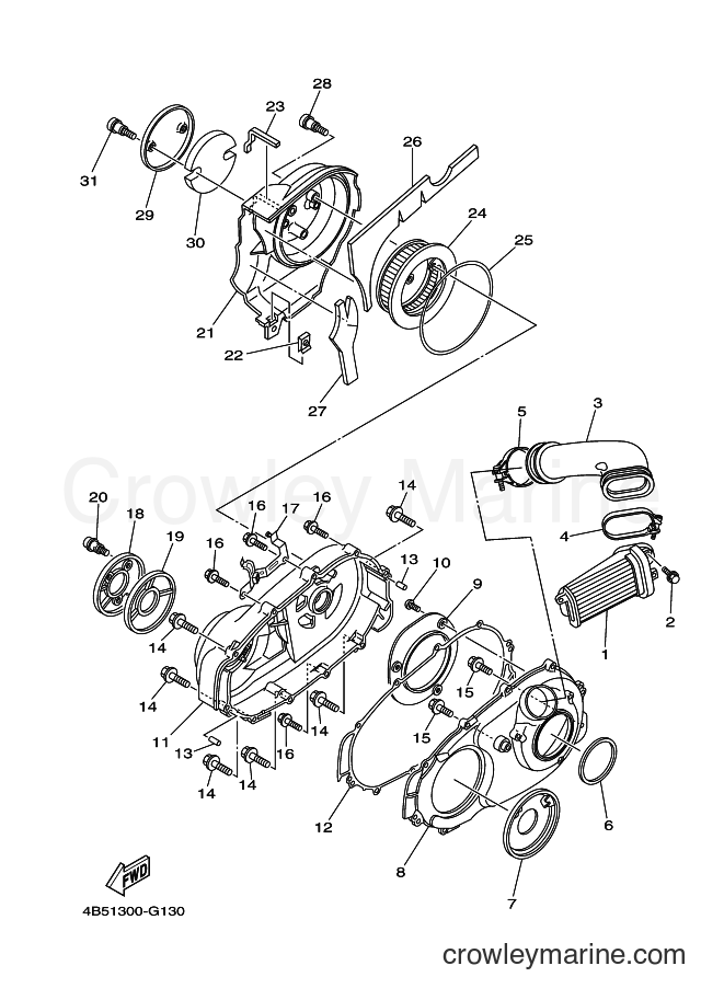 2009 Scooter XP500A - XP500A (4B59) [070] - CRANKCASE COVER 2