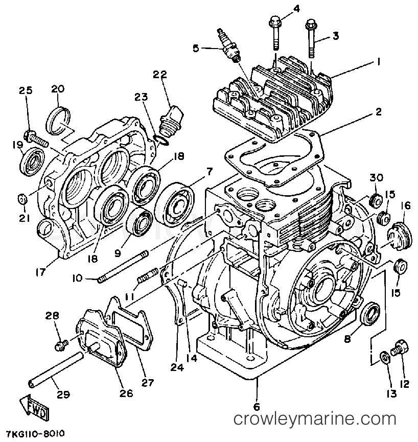 Yamaha Motors YS828WN - CYLINDER - CRANKCASE