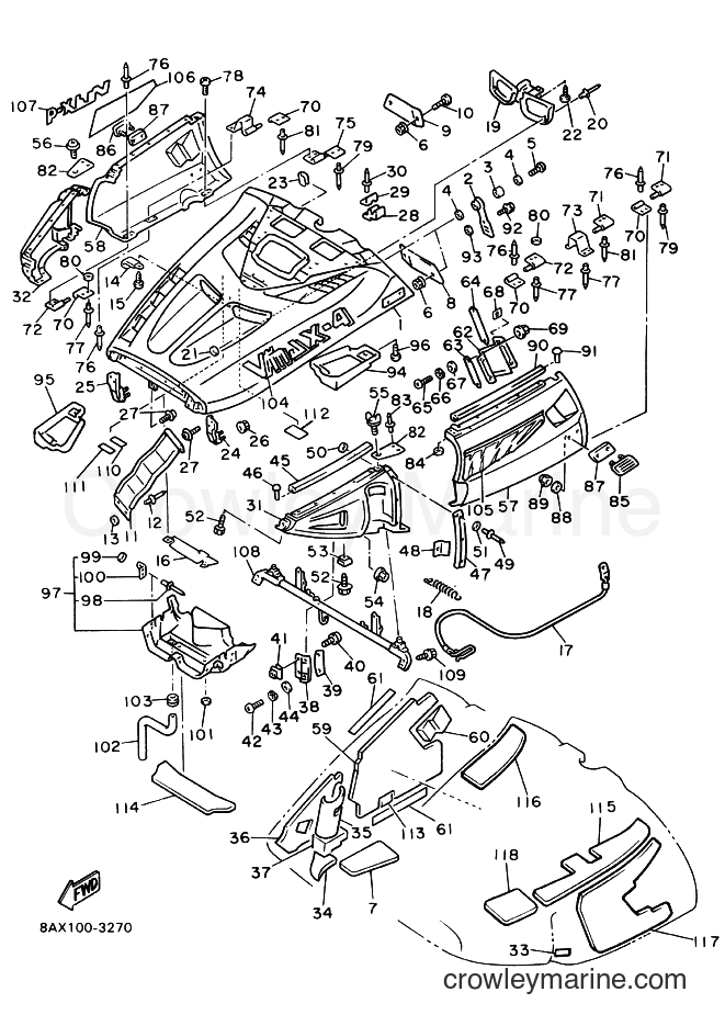 1993 Snowmobile VX750 - VX750 (8AX1) [040] - SHROUD