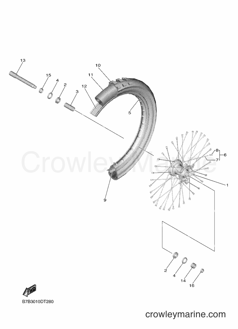 2019 Dirt Bike YZ250F - YZ250F (B7B3) [010] - FRONT WHEEL