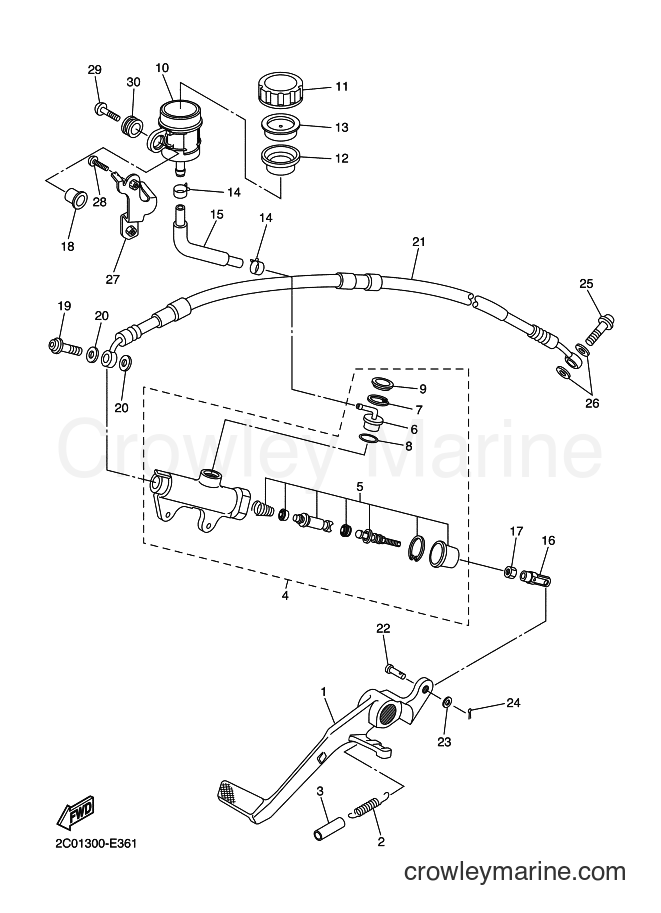 2007 Sport Bike YZF-R6 - YZF-R6 (2C0B) [070] - REAR MASTER CYLINDER
