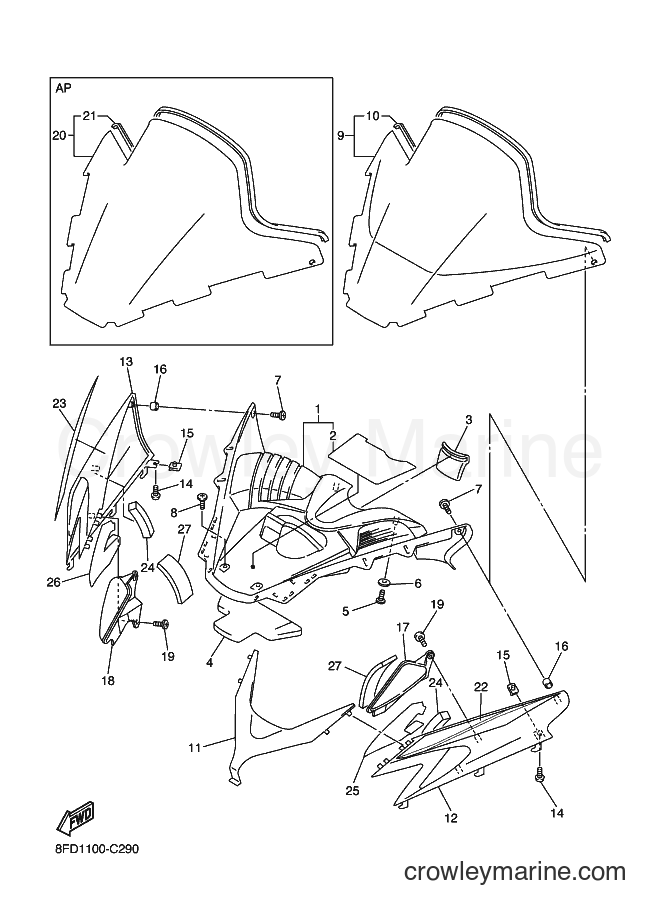 Yamaha Motors SXV60VT (8FD2) [010] - WINDSHIELD
