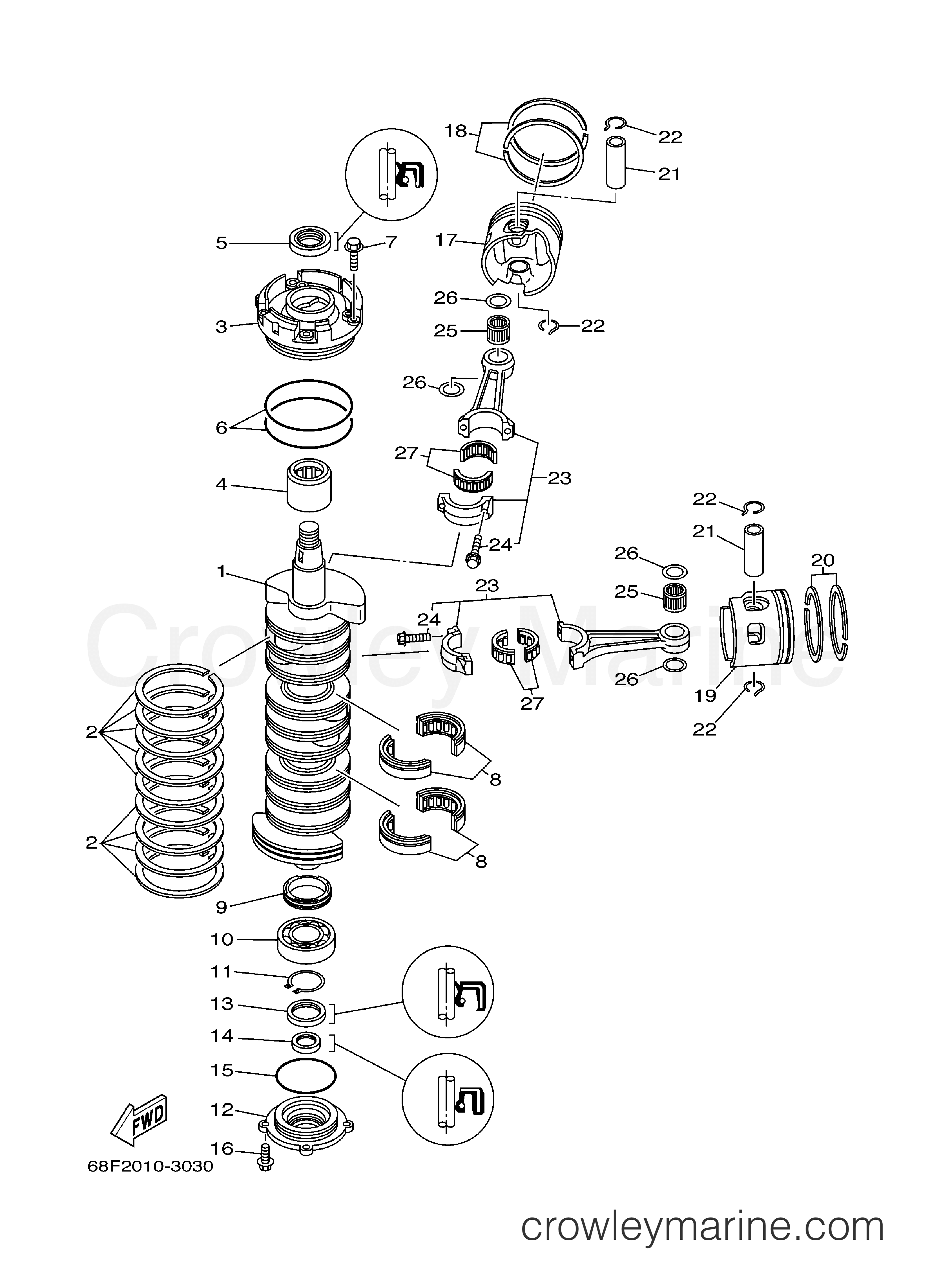 Yamaha Motors Z150TXRD - CRANKSHAFT PISTON