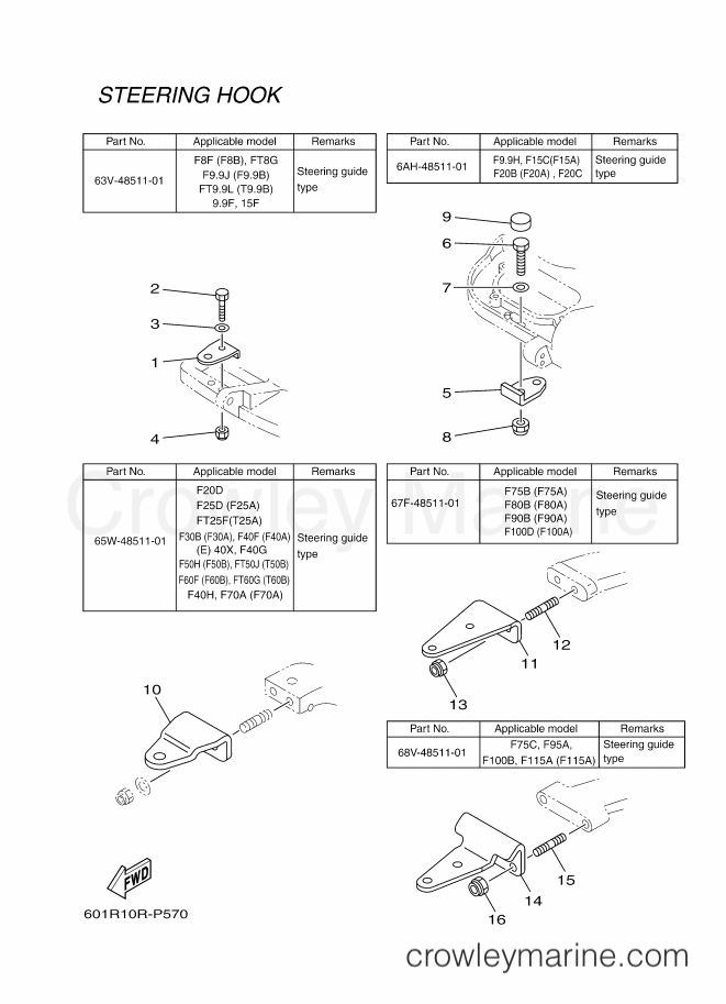 Yamaha Motors RIGGING REMOCON-2015 (601R) [010] - STEERING HOOK 2