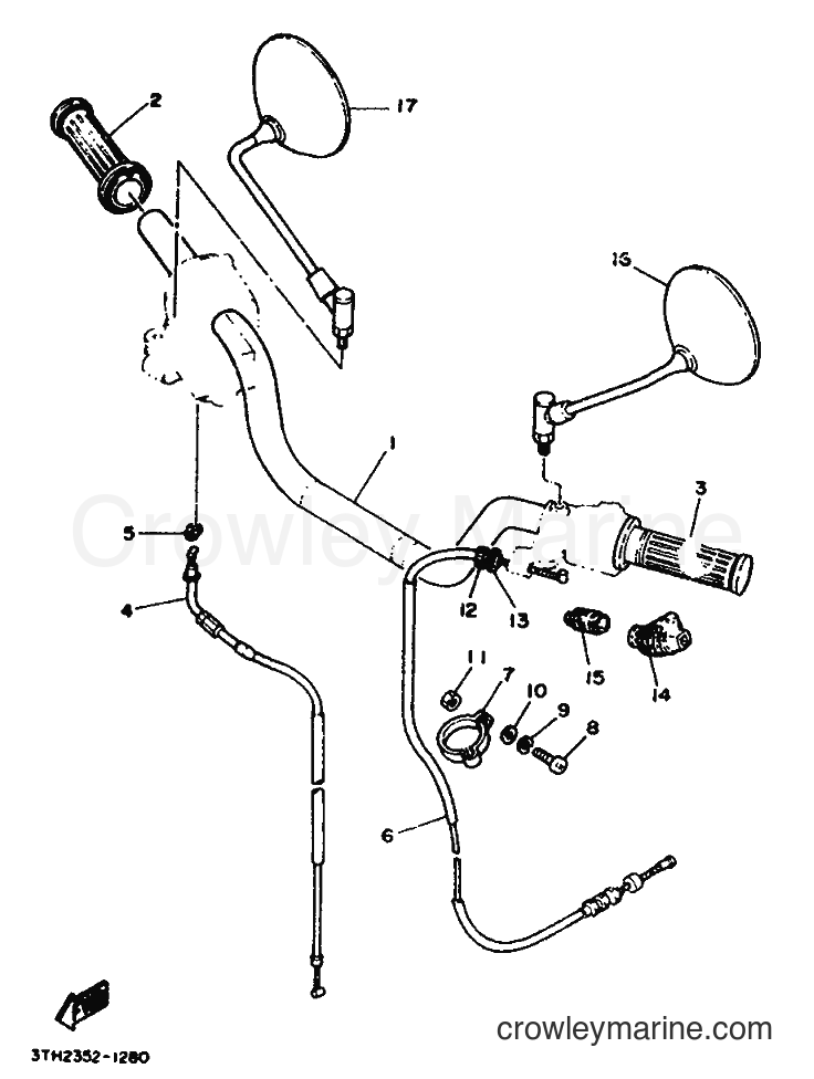 1992 Street Bike SR250 - SR250 (3TH3) [010] - STEERING HANDLE & CABLE