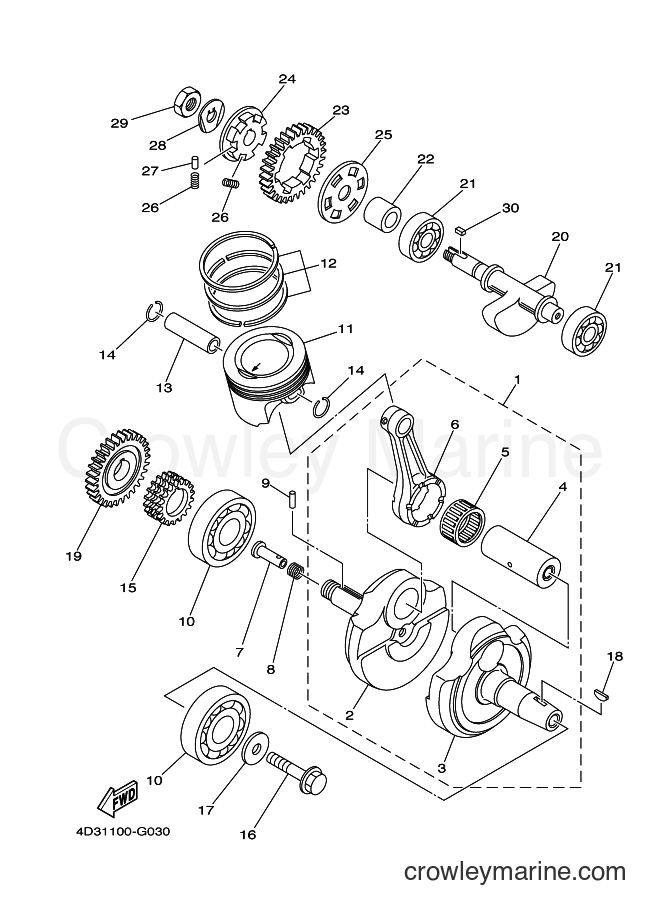 2008 ATV YFM250R - YFM250R (4D3B) [010] - CRANKSHAFT & PISTON